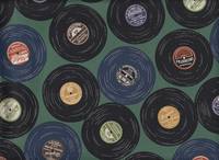 Wachstuch Vinyl Record green Wachstuch Vinyl Record green