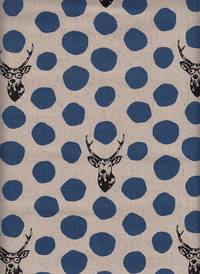 Wachstuch Echino Sambar natur blau Wachstuch Echino Sambar natur blau