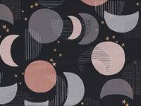 Wachstuch Moon & Star black Wachstuch Moon & Star black