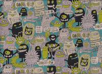 Wachstuch Little Monster blau Wachstuch Little Monster blau