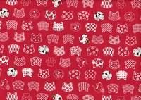 Wachstuch Shiro Neko rot Wachstuch Shiro Neko rot