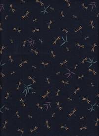 Wachstuch Libellen und Bambus blau Wachstuch Libellen und Bambus blau