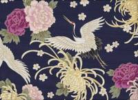 Wachstuch Kranich & Kiku blau Wachstuch Kranich & Kiku blau