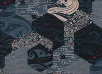 Wachstuch Sentori Wellen blau Wachstuch Sentori Wellen blau