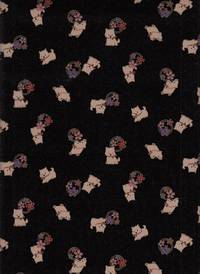 Wachstuch Hund & Sakura schwarz Wachstuch Hund & Sakura schwarz