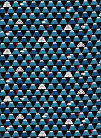 Wachstuch Fuji & Bär blau Wachstuch Fuji & Bär blau