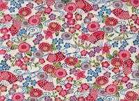 Wachstuch Kiku Okinawa rot Wachstuch Kiku Okinawa rot