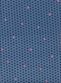 Wachstuch Wellen & Sakura blau Wachstuch Wellen & Sakura blau