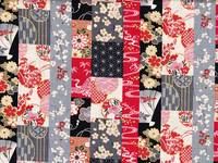 Wachstuch Hana Patch schwarz Wachstuch Hana Patch schwarz