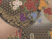 Wachstuch Sakura schwarz gold Wachstuch Sakura schwarz gold