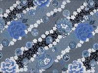 Wachstuch Kiku Sakura blau Wachstuch Kiku Sakura blau