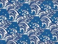 Wachstuch Fuji und Wellen blau Wachstuch Fuji und Wellen blau