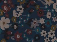 Wachstuch Blumenwiese türkis schwarz Wachstuch Blumenwiese türkis schwarz