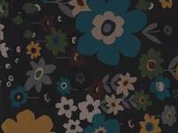 Wachstuch Blumenwiese braun blau Wachstuch Blumenwiese braun blau