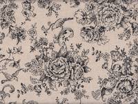 Wachstuch Toile De Jouy 1 schwarz Wachstuch Toile De Jouy 1 schwarz
