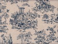 Wachstuch Toile De Jouy 2 blau Wachstuch Toile De Jouy 2 blau