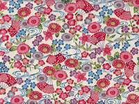 Wachstuch Kiku Okinawa rot Wachstuch Kiku Okinawa rot