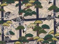 Wachstuch Kranich blau Wachstuch Kranich blau