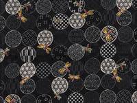 Wachstuch Libellen Kreise schwarz Wachstuch Libellen Kreise schwarz