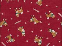 Wachstuch Shiba rot Wachstuch Shiba rot