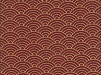 Wachstuch Seigaiha rot gold Wachstuch Seigaiha rot gold