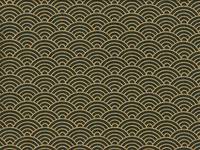 Wachstuch Seigaiha grün gold Wachstuch Seigaiha grün gold