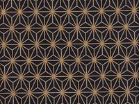 Wachstuch Asanoha dunkelblau gold Wachstuch Asanoha dunkelblau gold