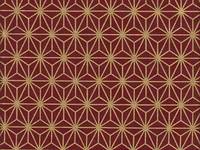 Wachstuch Asanoha rot gold Wachstuch Asanoha rot gold