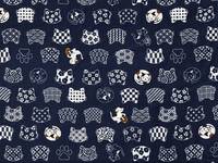 Wachstuch Shiro Neko blau Wachstuch Shiro Neko blau