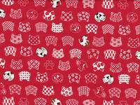 Wachstuch Shiro Neko rot Wachstuch Shiro Neko rot