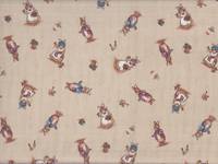 Wachstuch Herr & Frau Hase beige Wachstuch Herr & Frau Hase beige