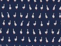 Wachstuch Gänse navy Wachstuch Gänse navy
