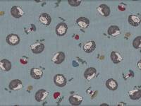 Wachstuch Igel & Pilze hellblau Wachstuch Igel & Pilze hellblau