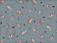 Wachstuch Hasen hellblau Wachstuch Hasen hellblau