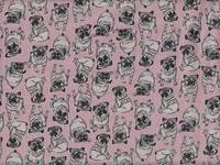 Wachstuch Möpse pink Wachstuch Möpse pink