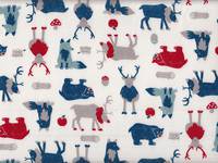 Wachstuch Waldtiere weiß Wachstuch Waldtiere weiß