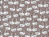 Wachstuch Schwäne braun Wachstuch Schwäne braun