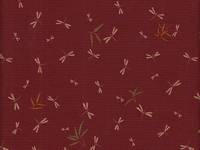 Wachstuch Libellen und Bambus rot Wachstuch Libellen und Bambus rot