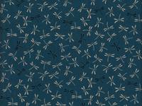 Wachstuch Libellen klein jeansblau Wachstuch Libellen klein jeansblau