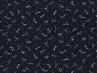 Wachstuch Libellen und Pfeil dunkelblau Wachstuch Libellen und Pfeil dunkelblau