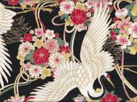 Wachstuch Hana Tsuru schwarz Wachstuch Hana Tsuru schwarz