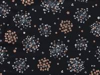 Wachstuch Hanabi flower black Wachstuch Hanabi flower black