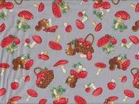 Wachstuch Eichhörnchen & Pilze grau Wachstuch Eichhörnchen & Pilze grau