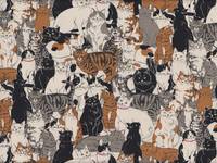 Wachstuch Katzenhaufen creme ocker Wachstuch Katzenhaufen creme ocker