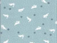 Wachstuch Hasen & Sakura hellblau Wachstuch Hasen & Sakura hellblau