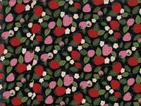 Wachstuch Erdbeeren schwarz Wachstuch Erdbeeren schwarz