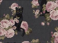 Wachstuch Old Rose Cat grau Wachstuch Old Rose Cat grau