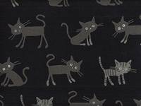 Wachstuch Katzen & Punkte schwarz Doubleface Wachstuch Katzen & Punkte schwarz Doubleface