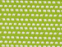 Wachstuch Elefanten klein weiß auf grün Wachstuch Elefanten klein weiß auf grün