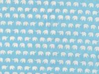 Wachstuch Elefanten klein weiß auf blau Wachstuch Elefanten klein weiß auf blau